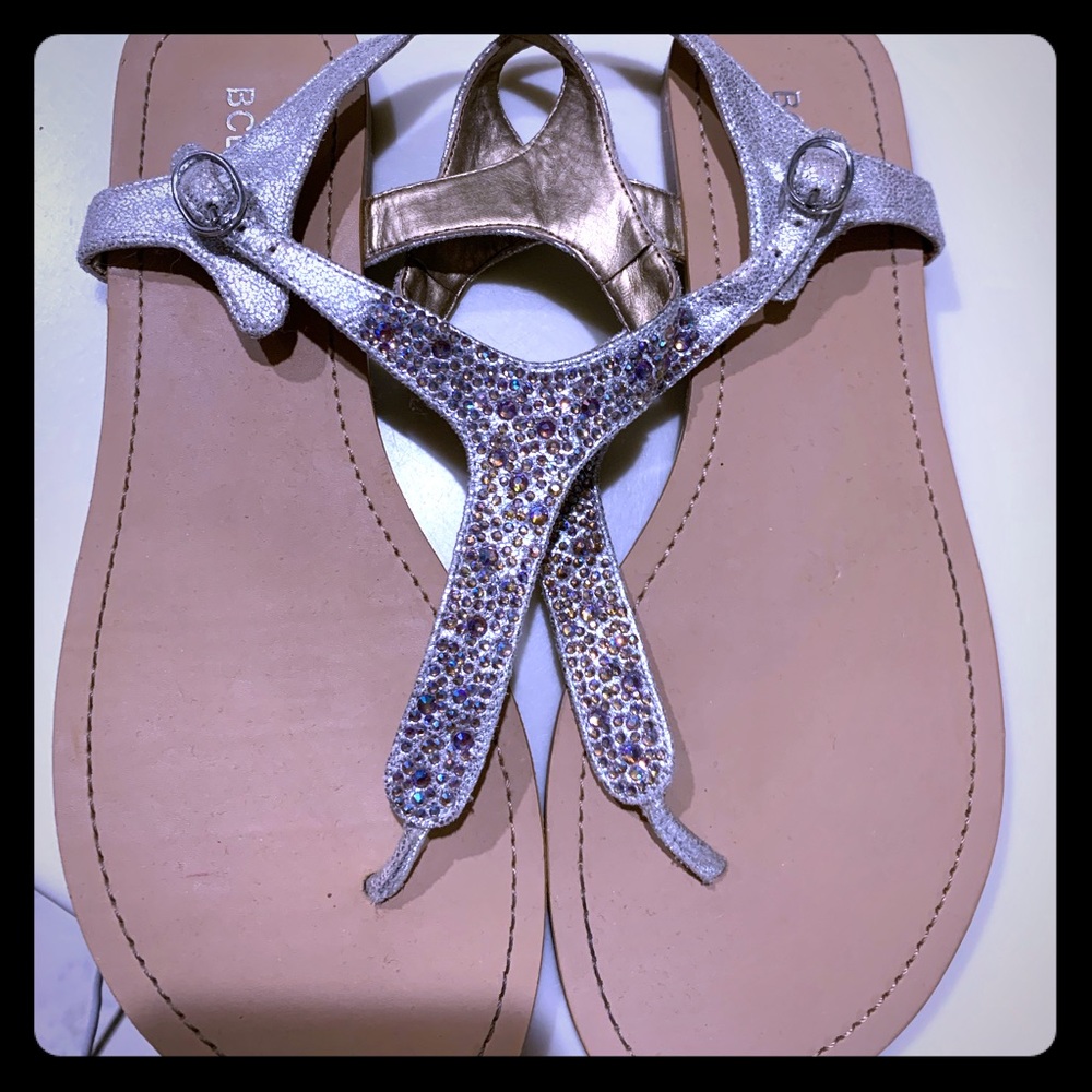 Iridescent Rhinestone Sandals